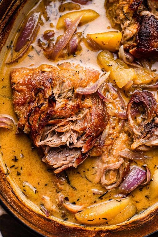 Apple Cider Braised Pork Stew with Sweet Potatoes