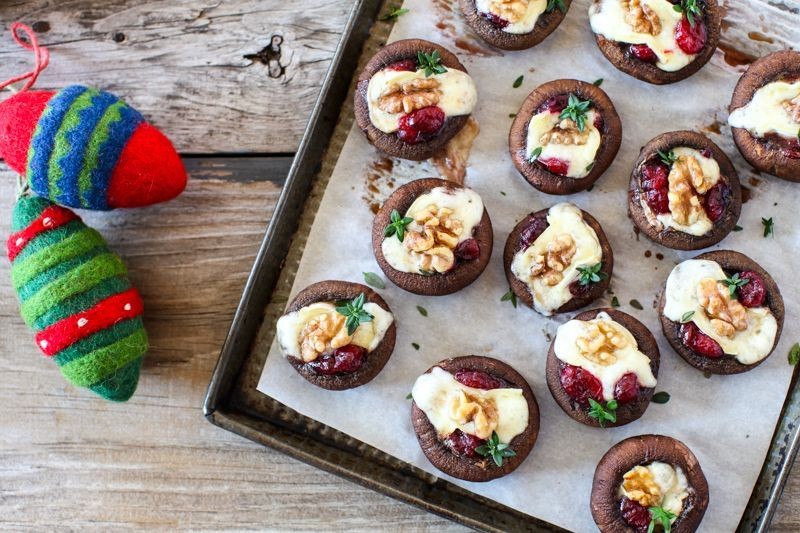 Brie and Cranberry Stuffed Mushrooms