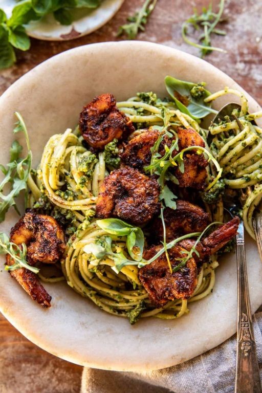 Cajun Shrimp Pesto Cream Sauce