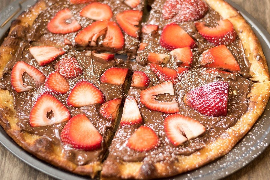 Chocolate and Strawberry Dessert Pizza