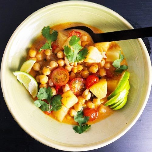 Coconut Curry Pork Stew with Chickpeas