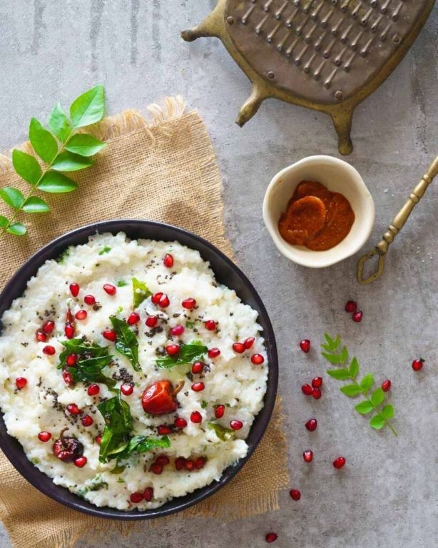 Curd Rice with Tempered Mustard Seeds