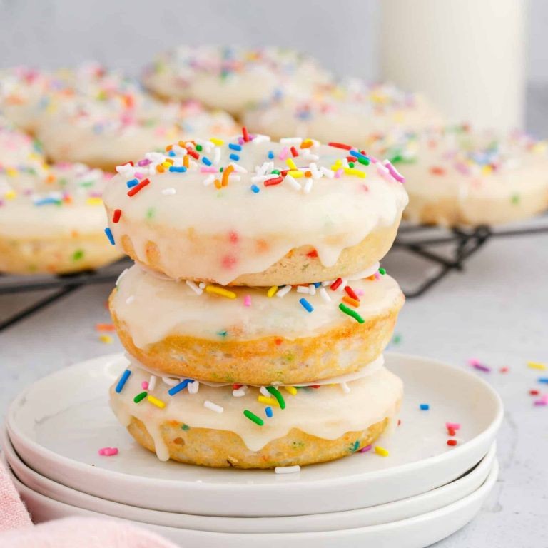Funfetti Cake Mix Donuts with Sprinkles Glaze