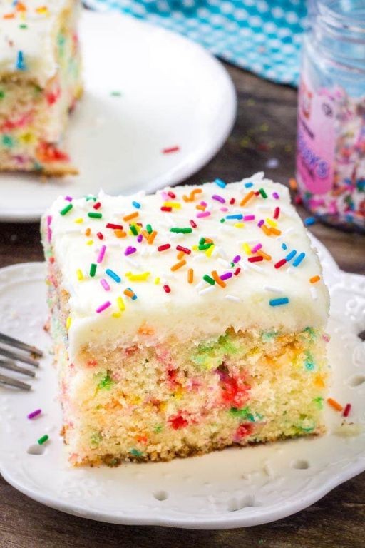 Funfetti Cake Mix Sheet Cake with Vanilla Buttercream