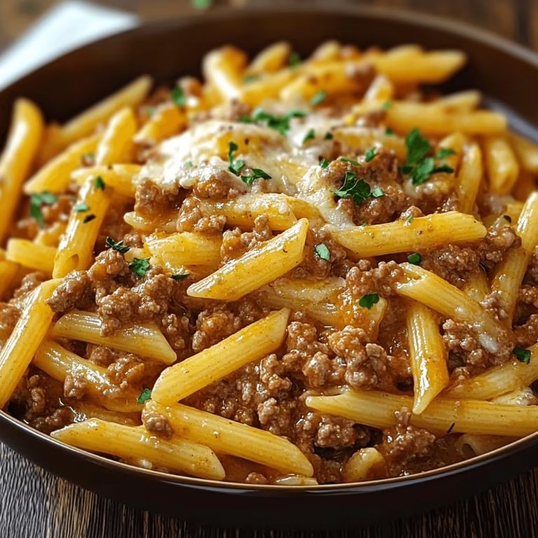 Garlic Butter Ground Beef Pasta