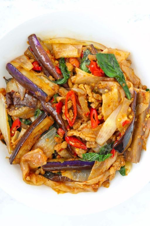 Glass Noodle Stir-Fry with Eggplant and Basil