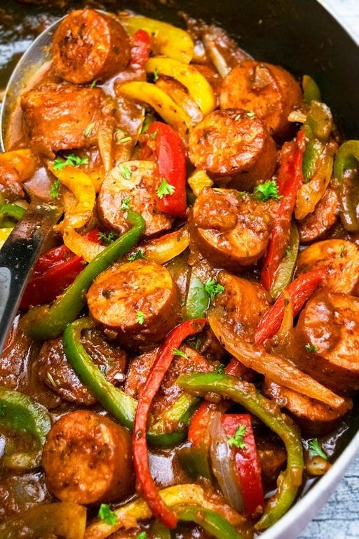Healthy Slow Cooker WW Italian Sausage and Peppers