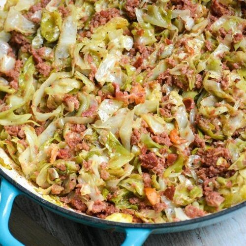 Jamaican Cabbage and Corned Beef Skillet
