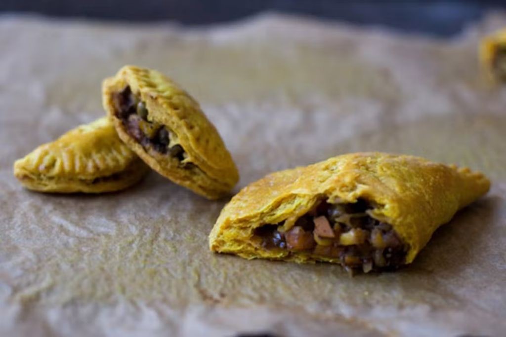 Jamaican Veggie Patties with Turmeric Crust