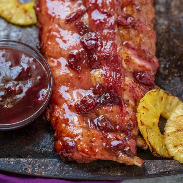 Pineapple Glazed BBQ Pork Ribs