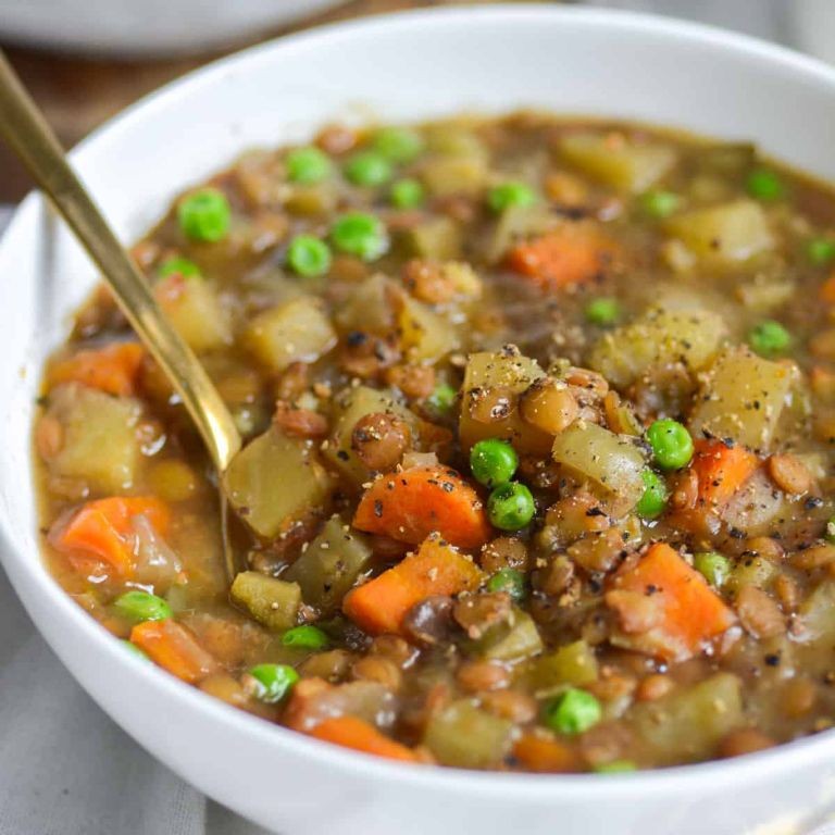 Pork and Lentil Stew with Carrots and Celery