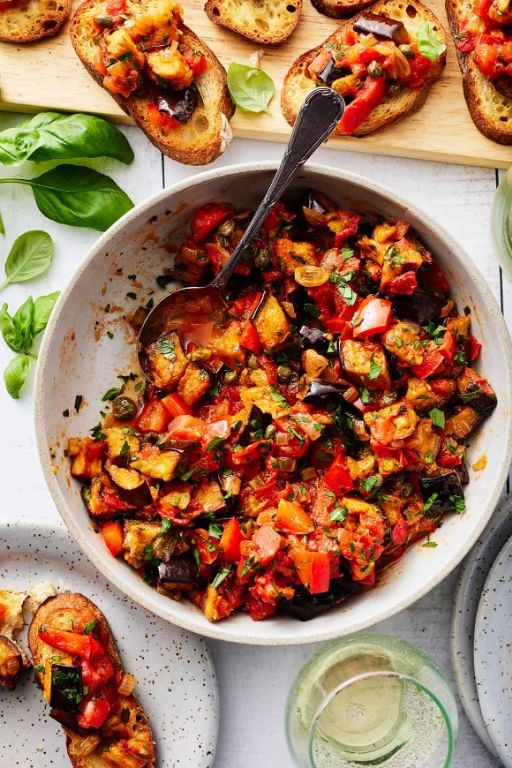 Slow-Cooked Tomato and Eggplant Caponata
