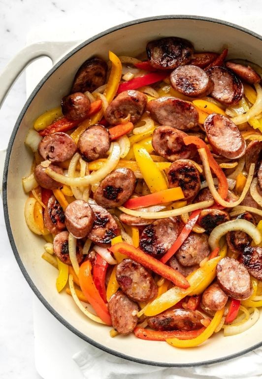 Spicy Chicken Sausage and Peppers Skillet