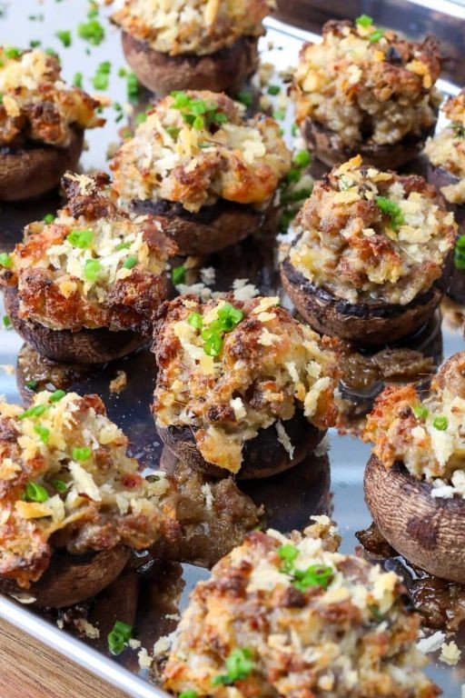Spicy Hanky Panky Stuffed Mushrooms