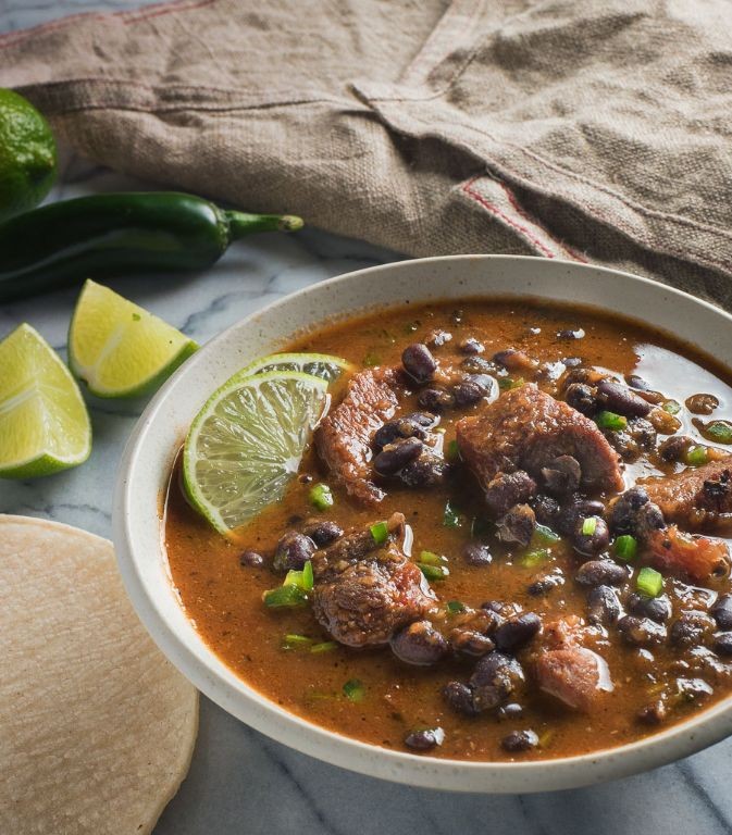 Spicy Mexican Pork Stew with Black Beans and Corn