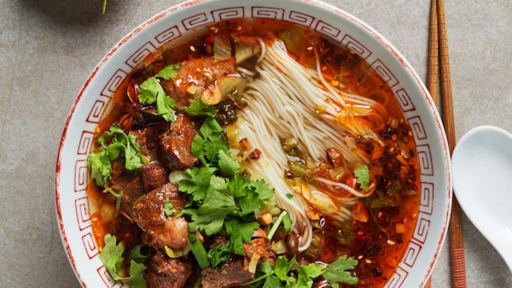 Spicy Sichuan Vegetable Noodle Soup