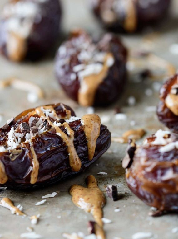 Stuffed Dates with Almond Butter and Coconut
