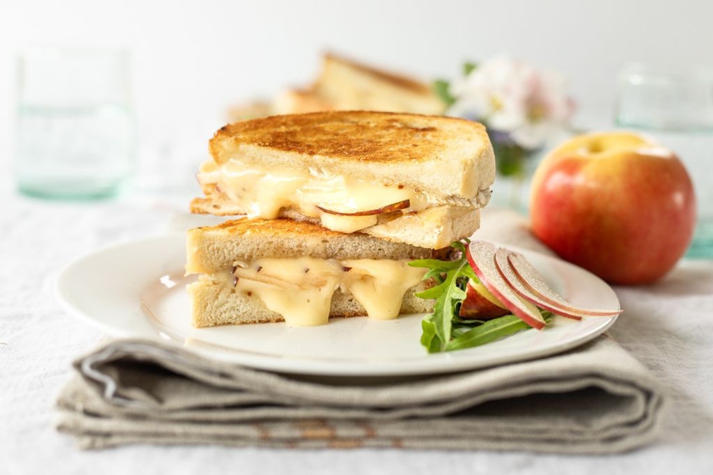 Apple and Brie Panini with Honey Drizzle