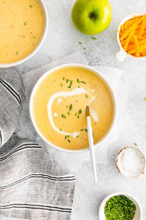 Apple and Cheddar Cheese Soup with Thyme