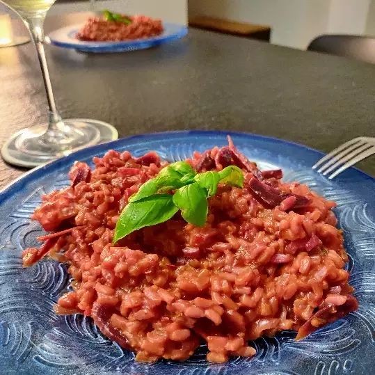 Arrabbiata Risotto with Roasted Peppers