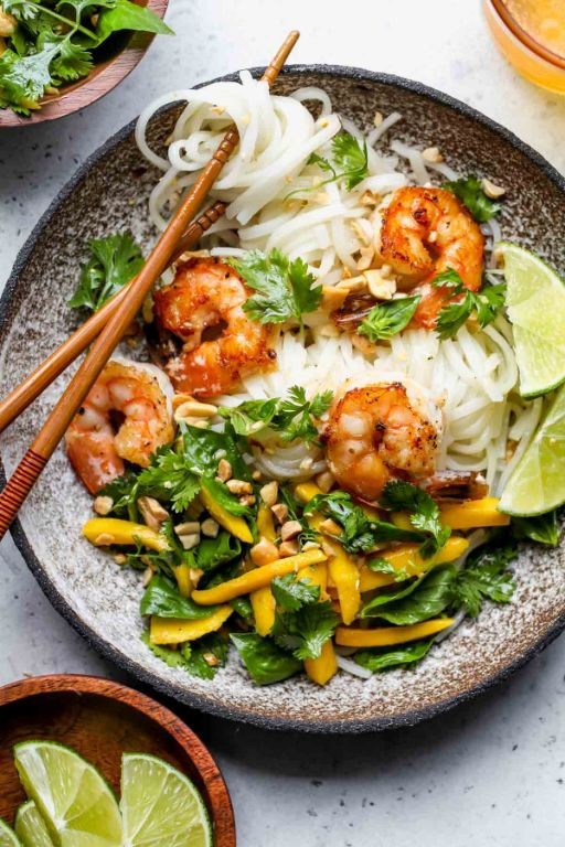 Asian-Inspired Rice Noodle Salad with Shrimp