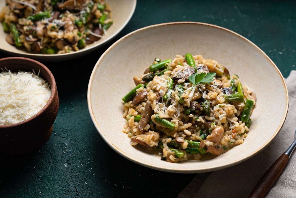 Asparagus and Mushroom Risotto