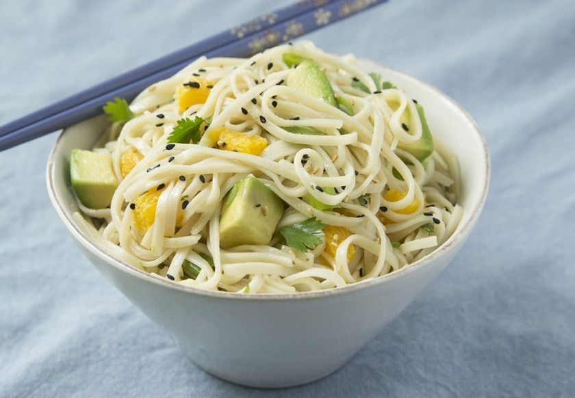 Avocado Lime Rice Noodle Salad