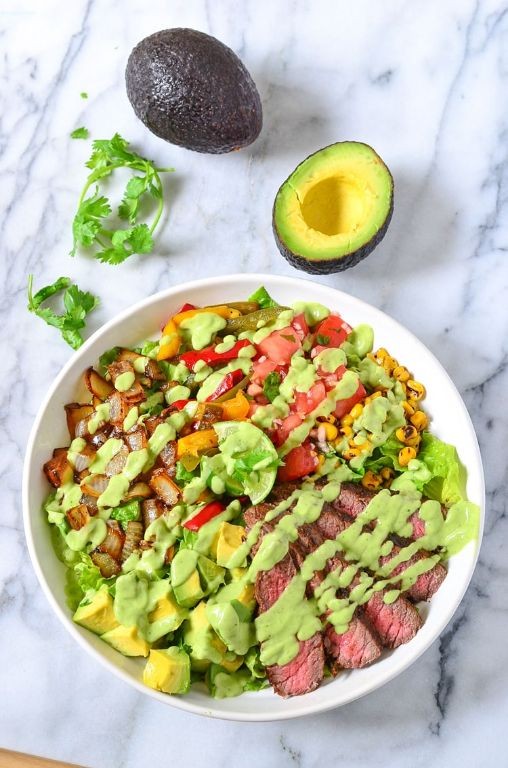 Avocado and Steak Salad with Lime Dressing