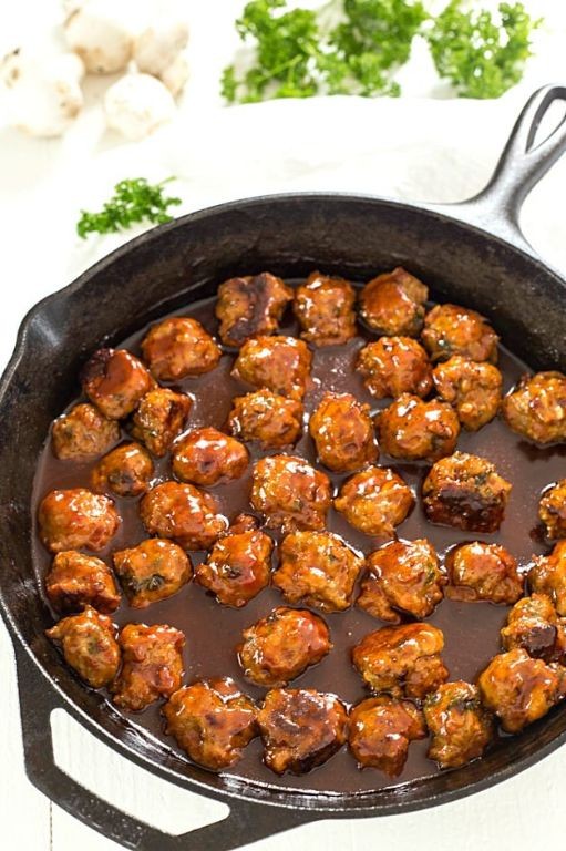 BBQ Bourbon Aidells Chicken Meatballs
