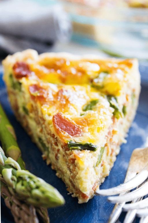 Bacon and Asparagus Quiche with Parmesan