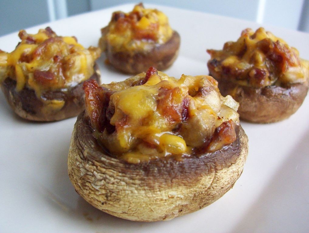 Bacon and Cheddar Stuffed Portobello Mushrooms