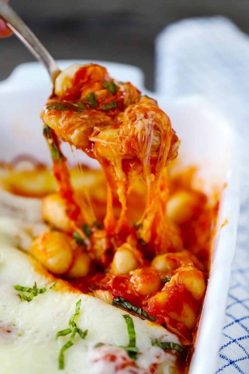 Baked Gnocchi with Mozzarella and Marinara