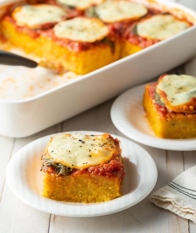 Baked Polenta with Marinara and Mozzarella