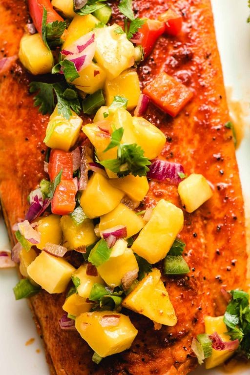 Baked Salmon with Mango Salsa