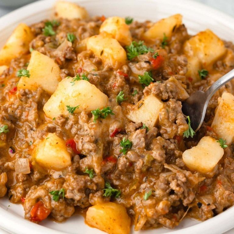 Beef and Potato Hash with Broth Reduction