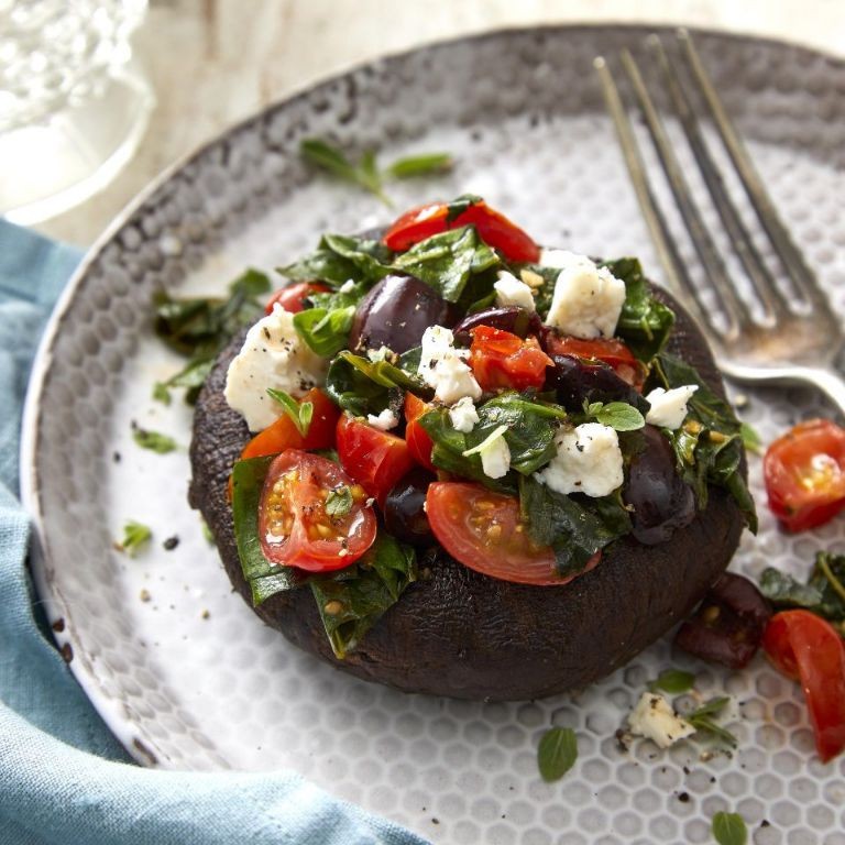 Beet and Spinach Stuffed Portobello Mushrooms