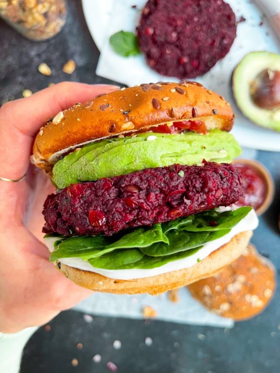 Beetroot and Walnut Veggie Burgers