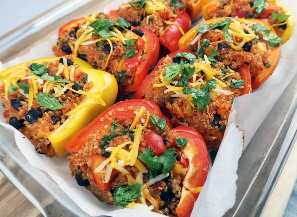 Black Bean and Quinoa Stuffed Peppers