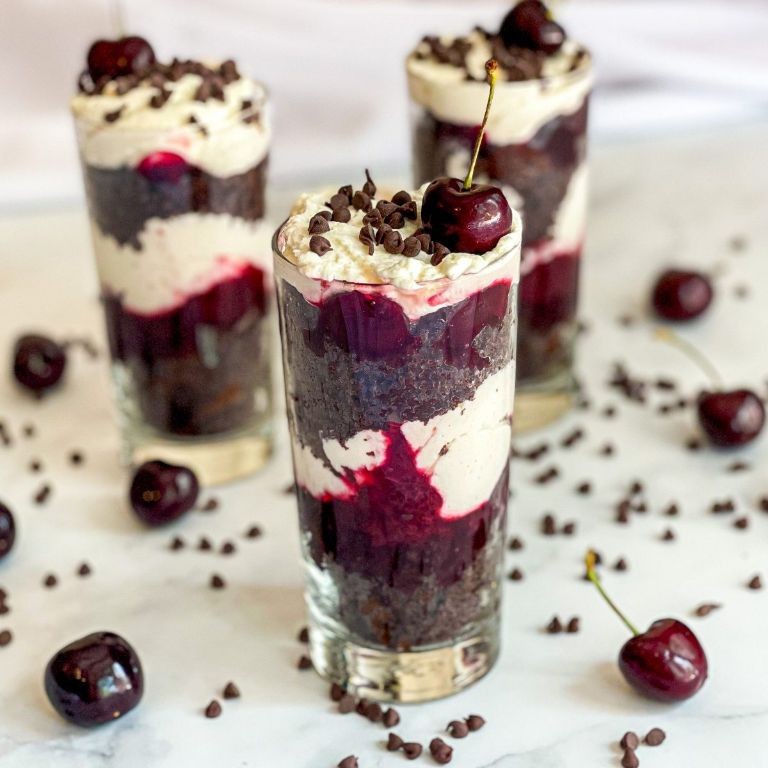 Black Forest Shooters with Cherry Compote