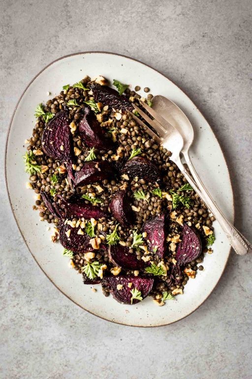 Black Lentil and Beetroot Salad