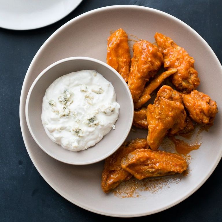 Blackened Chicken Wings with Blue Cheese Dip