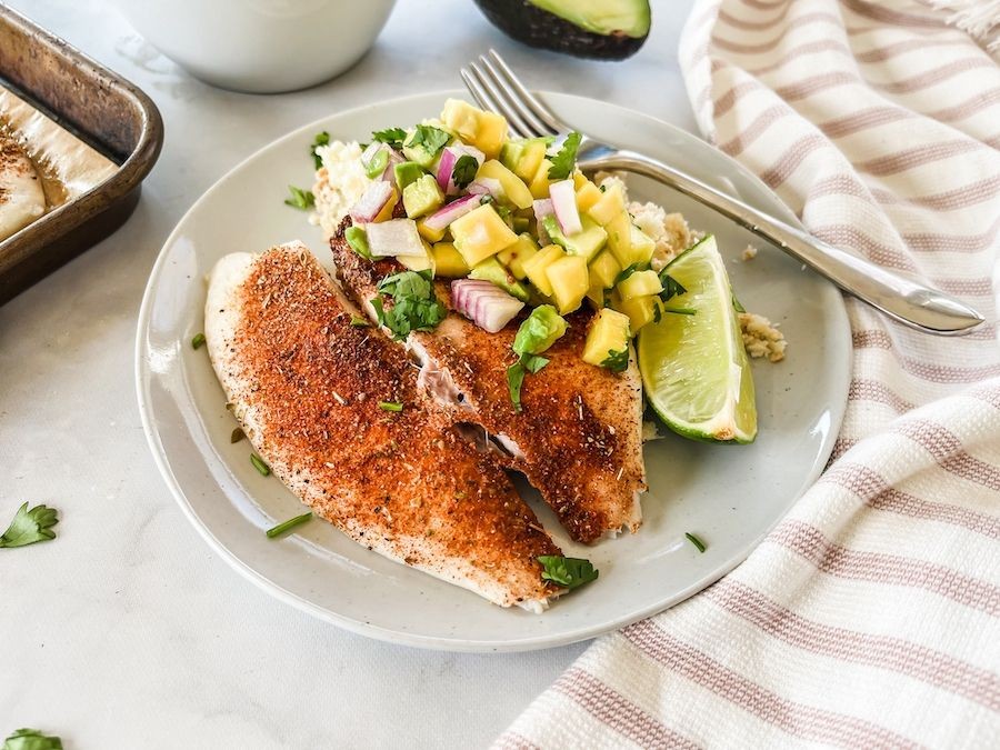 Blackened Tilapia with Mango Salsa
