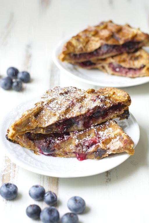 Blueberry Cheesecake-Stuffed Waffles