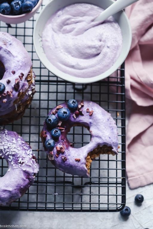 Blueberry Delight Donuts with Vanilla Glaze