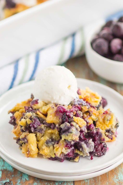 Blueberry Pumpkin Dump Cake with Spiced Flavor