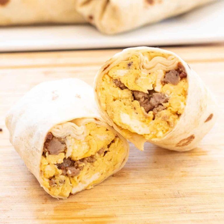 Breakfast Burrito with Sausage and Cheese
