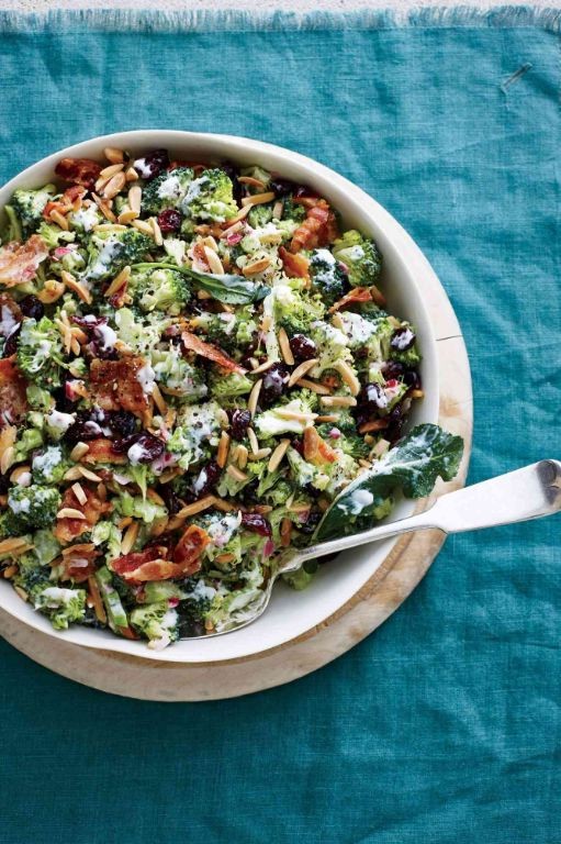 Broccoli and cranberry almond salad