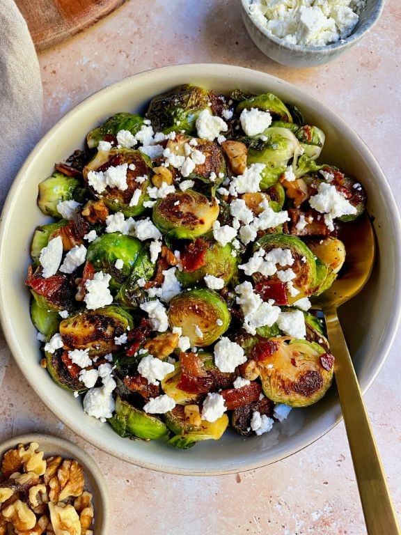 Brussels Sprouts with Bacon and Goat Cheese