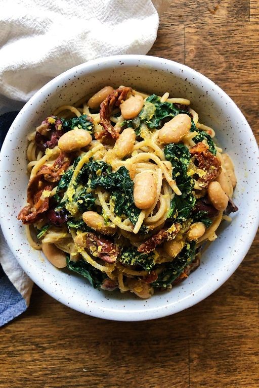 Butter Bean and Kale Vegan Pasta