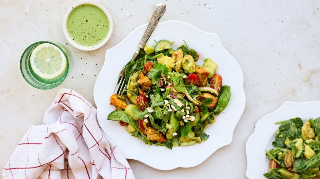 Butter Chicken Salad with Yogurt Dressing